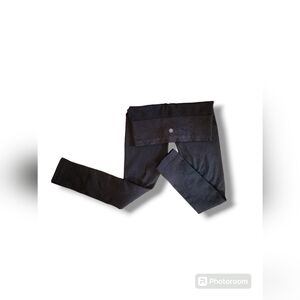 Athleta Women's Black and Rose Gold Glitter Leggings High Waisted Size S…